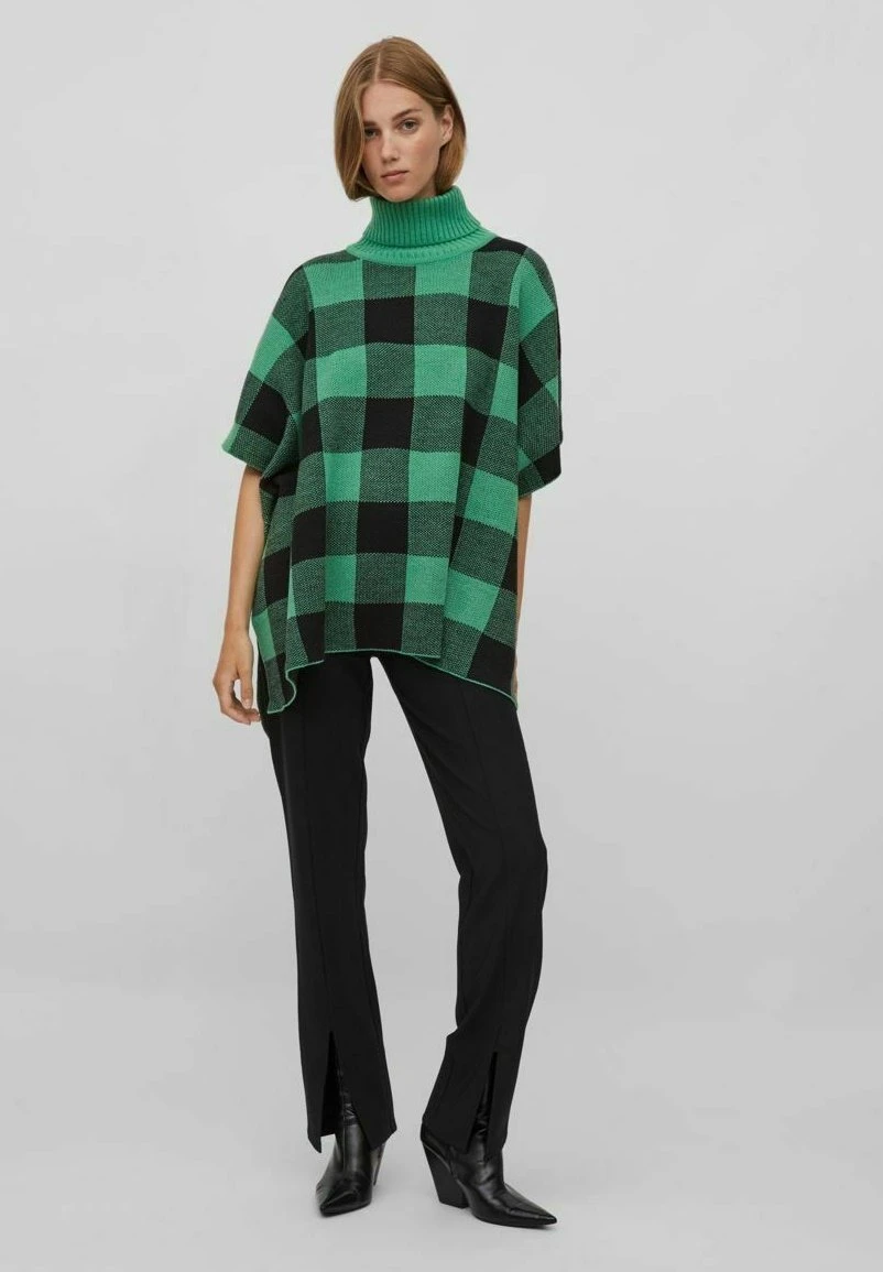 Vila High Neck Karo - Poncho - Kelly Green 4 Vila High Neck Karo - Poncho - Kelly Green - Afbeelding 2