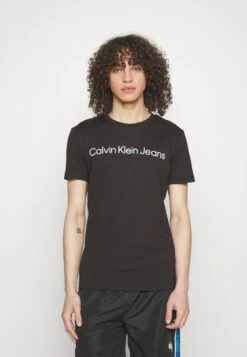 Calvin Klein Jeans Core Institutional Logo Slim Tee - T-Shirt Print - Zwart