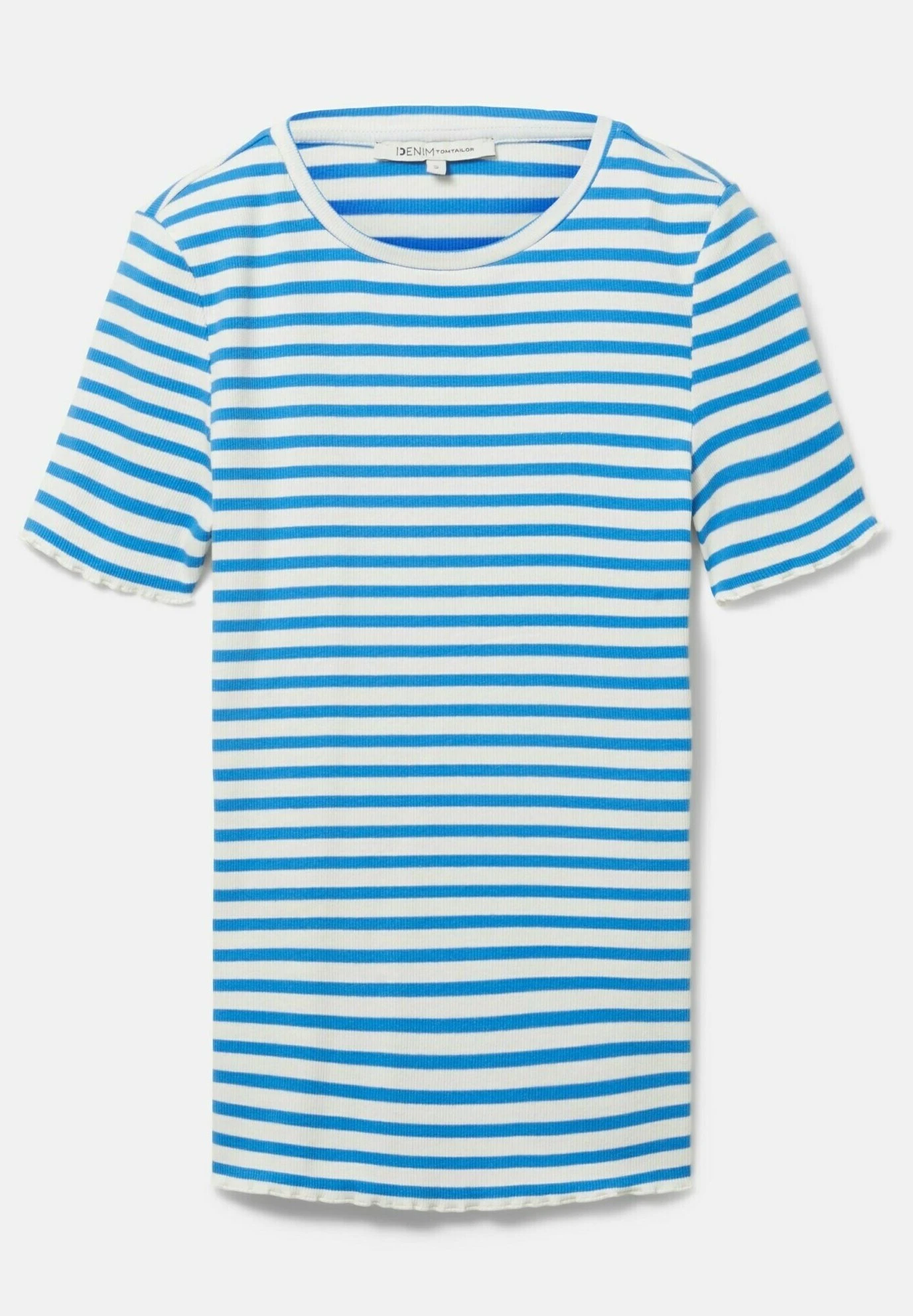 TOM TAILOR Denim Mit Streifen - T-Shirt Print - White Mid Blue Stripe 9 TOM TAILOR Denim Mit Streifen - T-Shirt Print - White Mid Blue Stripe - Afbeelding 7