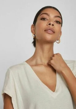 Vila Kurzärmeliges - T-Shirt Basic - Birch -Mode Kledingwinkel b19de1c6259741f2887193cf84eb64a6