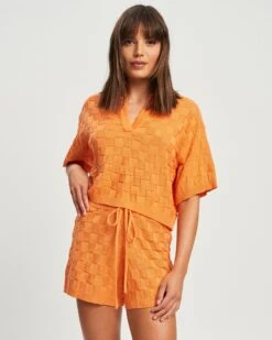 Colby - Shorts - Orange -Mode Kledingwinkel b1e597e27d2047ff82e65d88ee8658e0