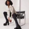 Steve Madden Enkellaarsjes Met Plateauzool - Black