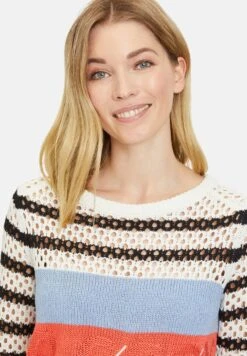 Betty Barclay Loch-Mit Ringel - Trui - Weiß Schwarz -Mode Kledingwinkel b532d0b277ac469aa211973b8657f398