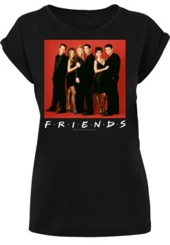 F4NT4STIC Extended Shoulder Friends Tv Serie Group Photo Formal - T-Shirt Print - Black -Mode Kledingwinkel b6a3155b8d874a838380898d96b4207f