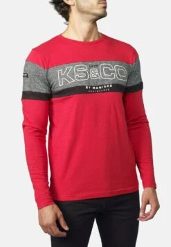 Koroshi Contrast Cut - Longsleeve - Rojo Red -Mode Kledingwinkel b86db864b2994ccc86f84eddf8bd42cd