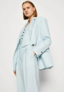 Allen - Halflange Jas - Light Blue -Mode Kledingwinkel baef4efb911241bea7d403922fa8ceff