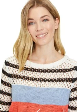 Betty Barclay Loch-Mit Ringel - Trui - Weiß Schwarz -Mode Kledingwinkel bc3fa38582f144219661d323debac4a8