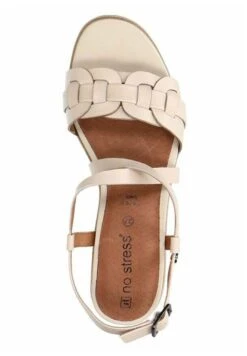 Mit Geflochtenen Riemchen - Sandalen Met Sleehak - Weiß -Mode Kledingwinkel bd5fdef54a004421808b4ef7077dce4d