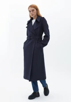 Langer Mit Gürtel - Trenchcoat - Maritime Blue