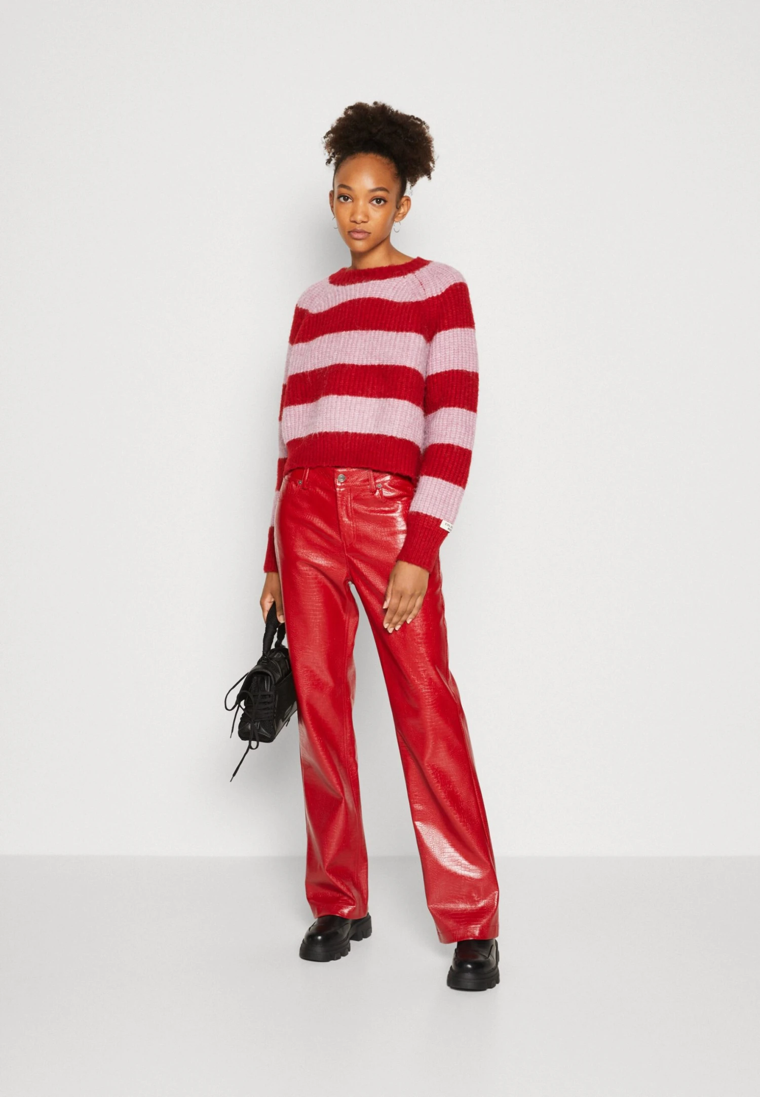 COLOURFUL REBEL Russy Croco 5 Pocket High Waist Pants - Broek - Red 4 COLOURFUL REBEL Russy Croco 5 Pocket High Waist Pants - Broek - Red - Afbeelding 2