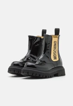 MOSCHINO Unisex - Korte Laarzen - Black/Gold -Mode Kledingwinkel c2097b4aaeb74989bced213c517accae
