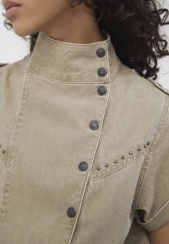 Ikks Nietenbesetztem Stehkragen - Spijkerjurk - Light Khaki -Mode Kledingwinkel c399f0aa0afd4609bcb509eec32402d4