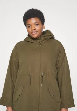Vero Moda Curve Vmeverly Coat Cur - Parka - Capers -Mode Kledingwinkel cba1d13a4d1e43708ed7dee3689d2183