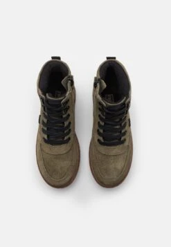 Friboo Leather - Veterboots - Khaki -Mode Kledingwinkel ceaaa599a05f4869abd8451200e3b9c4