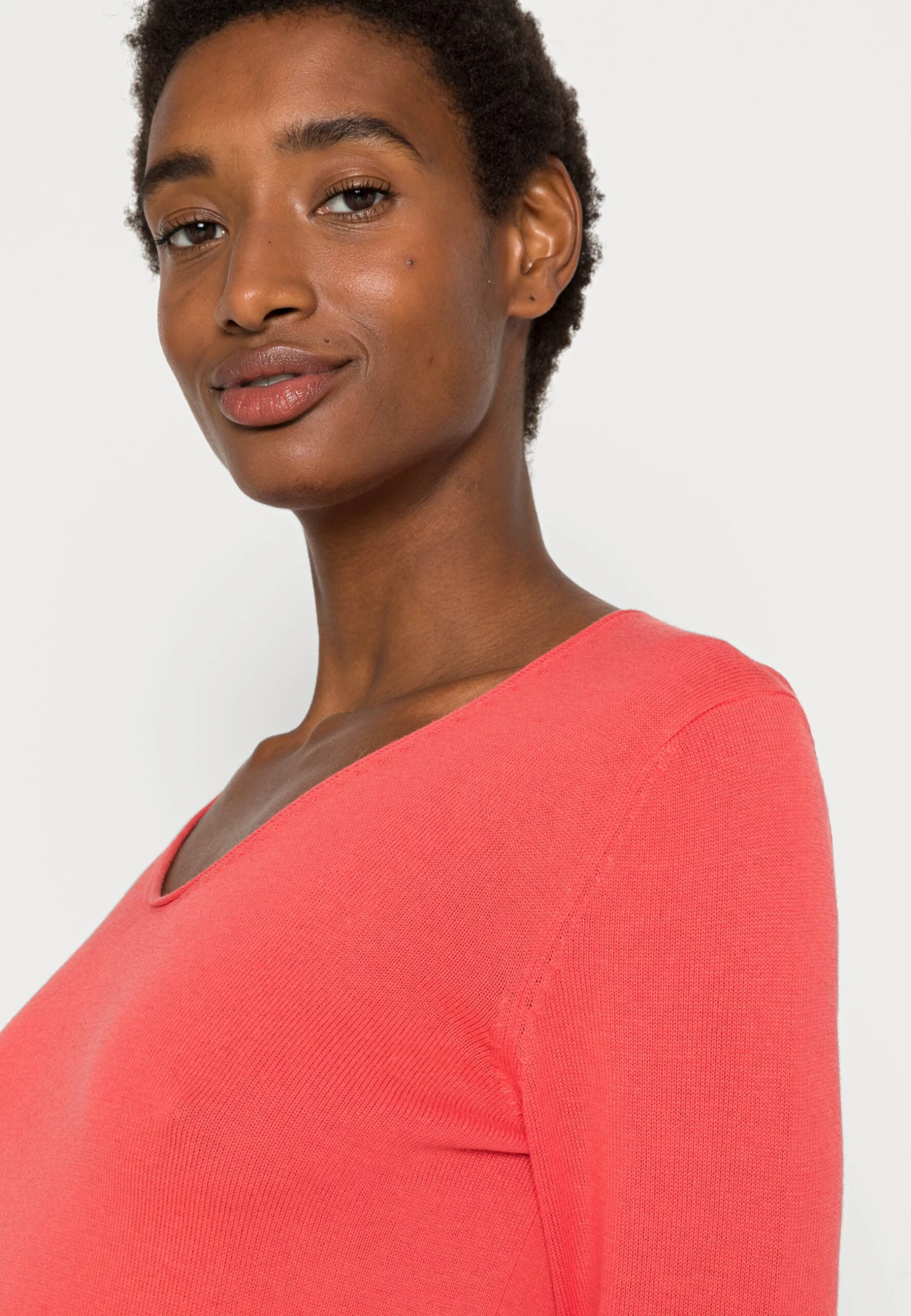 Tom Tailor Basic V Neck - Trui - Smooth Papaya Red 7 Tom Tailor Basic V Neck - Trui - Smooth Papaya Red - Afbeelding 5