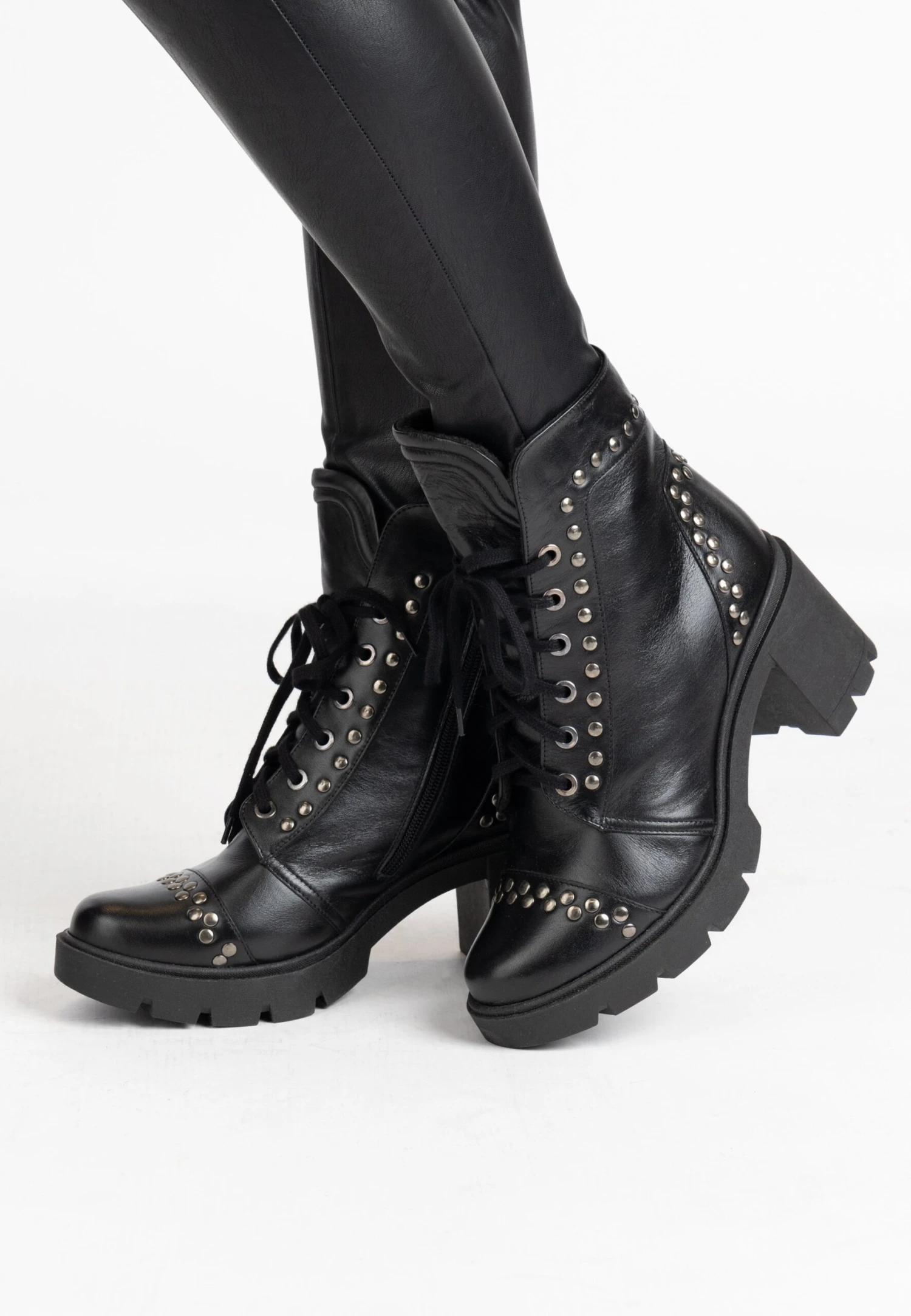 Dreimaster Mit Nieten - Veterboots - Schwarz 3 Dreimaster Mit Nieten - Veterboots - Schwarz
