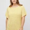 Ulla Popken T-Shirt Print - Yellow Stripe 1 Ulla Popken T-Shirt Print - Yellow Stripe -Mode Kledingwinkel d5f670cdad3a4d30b99fa86af758c2ed