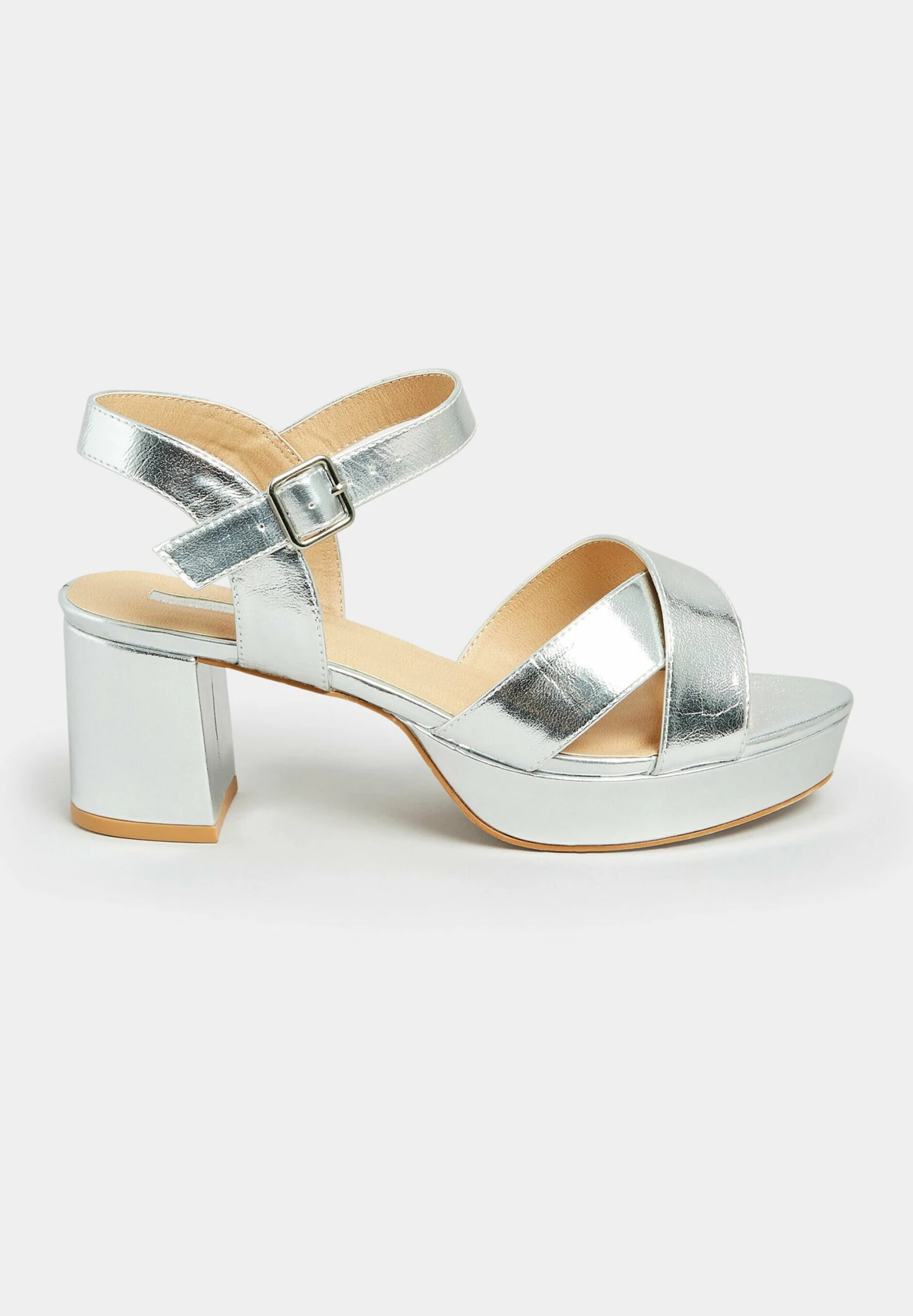 Sandalen Met Plateauzool - Metallic Silver 8 Sandalen Met Plateauzool - Metallic Silver - Afbeelding 6