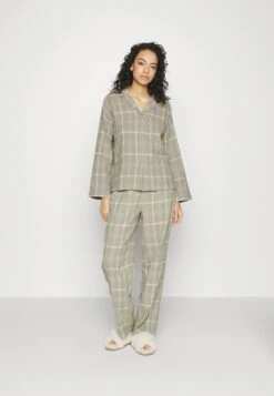 ESPRIT Flannel Check - Pyjama - Light Khaki -Mode Kledingwinkel d7466ffad8dd4b41a84cce4545ad159f
