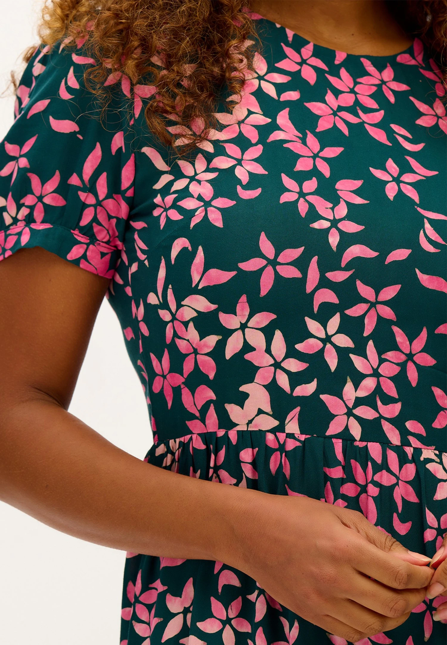 Sugarhill Brighton Portia Batik - Maxi-Jurk - Teal 5 Sugarhill Brighton Portia Batik - Maxi-Jurk - Teal - Afbeelding 3