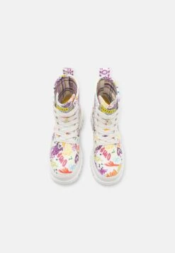Buffalo Vegan Aspha Lace Up Hi - Enkellaarsjes Met Plateauzool - White Graffiti -Mode Kledingwinkel d9516365b6224f3ebd918fc2bc18a858