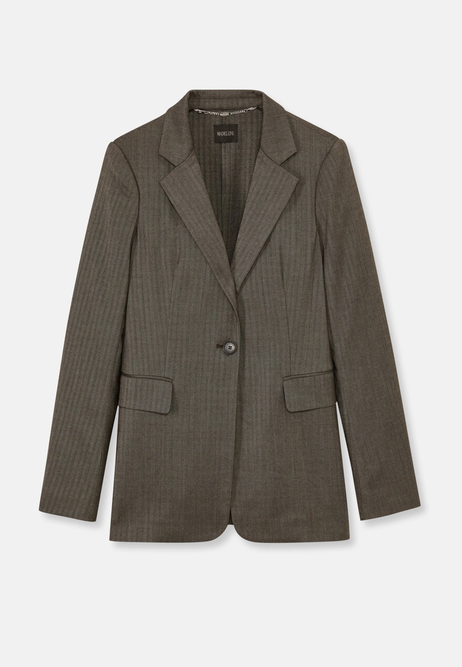 Mit Klassischem Fischgrat-Dessin - Blazer - Taupegrau Schwarz 8 Mit Klassischem Fischgrat-Dessin - Blazer - Taupegrau Schwarz - Afbeelding 6