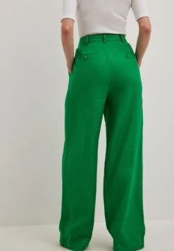 NA-KD Mit Weiten Beinen - Broek - Dark Green -Mode Kledingwinkel da88894e63d5420b959c3dd3c388dbc9