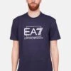 EA7 Emporio Armani Logo Quadrato Ea7 - T-Shirt Print - Blue