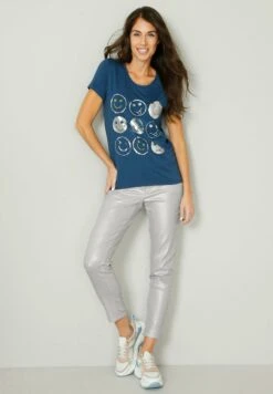 T-Shirt Print - Rauchblau -Mode Kledingwinkel e07b004703194f0aa6717133b0ea9724