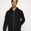WEEKDAY Standard Zip Hoodie - Sweater Met Rits - Black