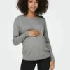 ONLY MATERNITY Mama Loose Fit - Trui - Medium Grey Melange -Mode Kledingwinkel e523f3359dcb4fab97b783e3d79c3c3d