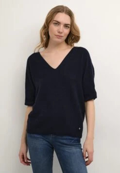 Cream Sillar V Neck- T-Shirt Basic - Total Eclipse