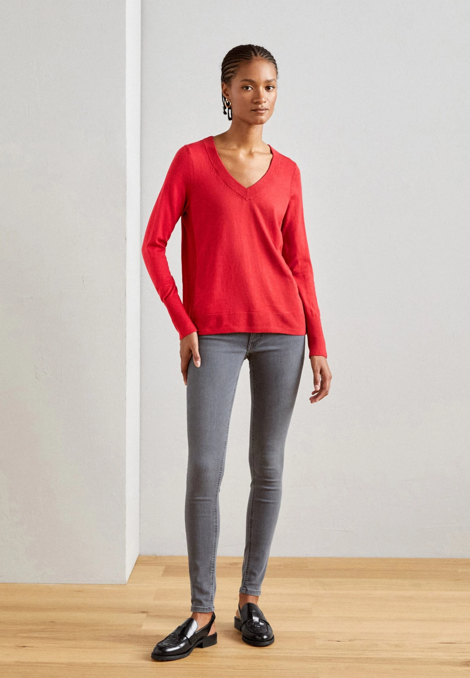 ESPRIT V Neck - Trui - Dark Red 4 ESPRIT V Neck - Trui - Dark Red - Afbeelding 2