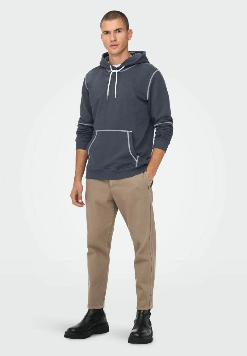 Only & Sons Kontrastnaht - Hoodie - Dark Navy 4 Only & Sons Kontrastnaht - Hoodie - Dark Navy - Afbeelding 2