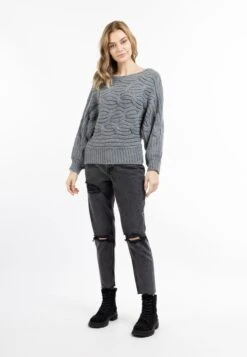 Dreimaster Trui - Dunkelgrau Melange -Mode Kledingwinkel ed8ac371284442c4b3a6ae4737974a15