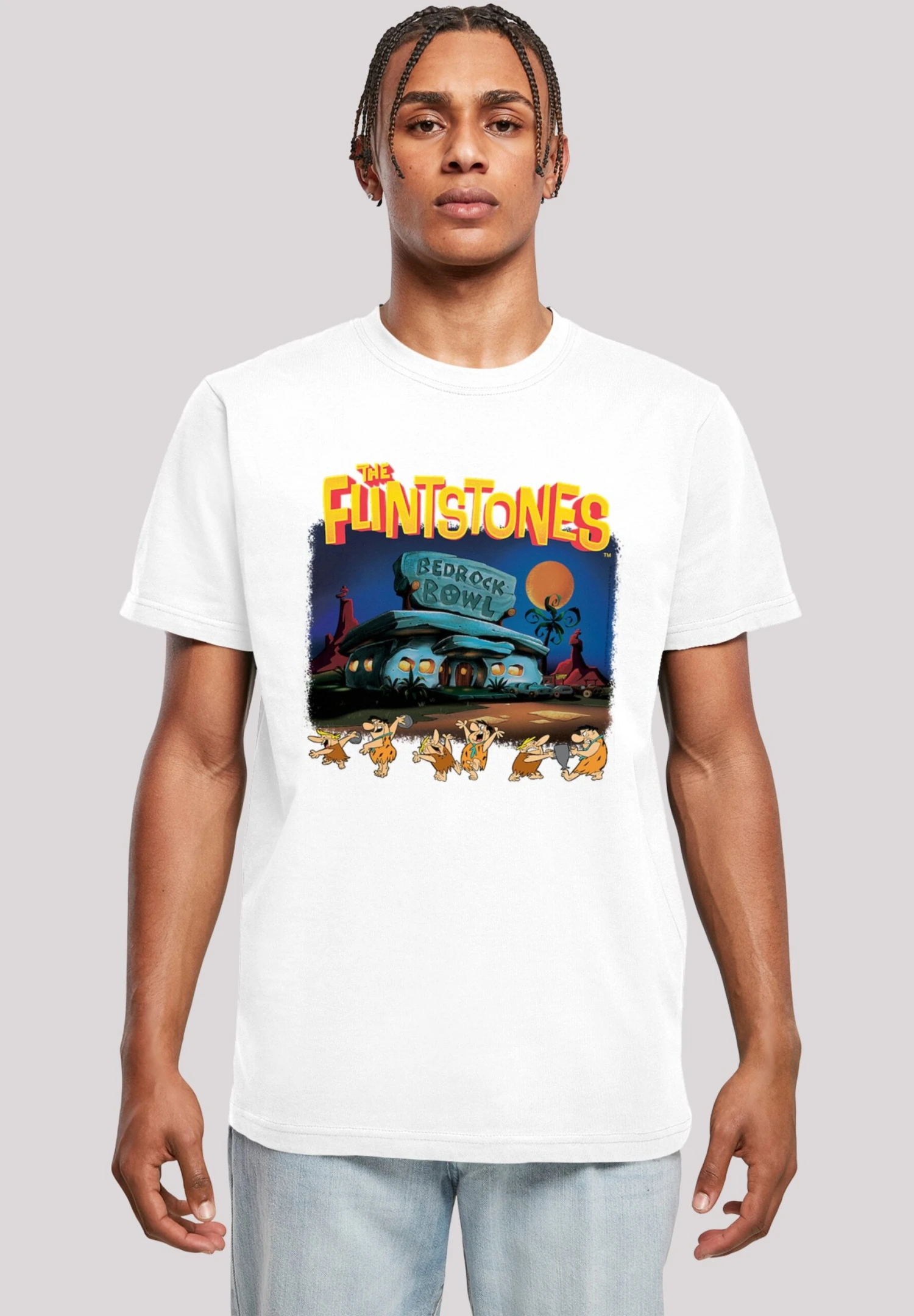 F4NT4STIC Die Familie Feuerstein Champions Of Bedrock Bowl - T-Shirt Print - White 3 F4NT4STIC Die Familie Feuerstein Champions Of Bedrock Bowl - T-Shirt Print - White