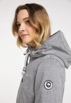 Schmuddelwedda Funktions - Outdoorjas - Grau Melange Hellgrün -Mode Kledingwinkel f10d3bc1b1ca4b248d77256ff8405861