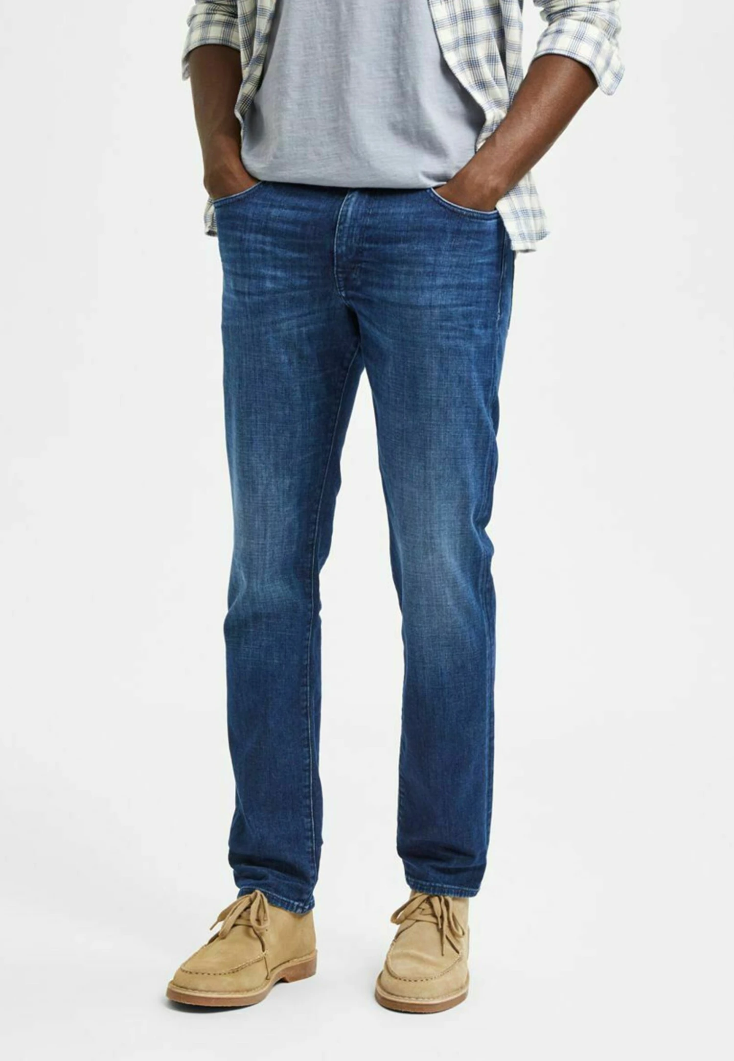 Selected Homme Straight Leg Jeans - Medium Blue Denim 3 Selected Homme Straight Leg Jeans - Medium Blue Denim