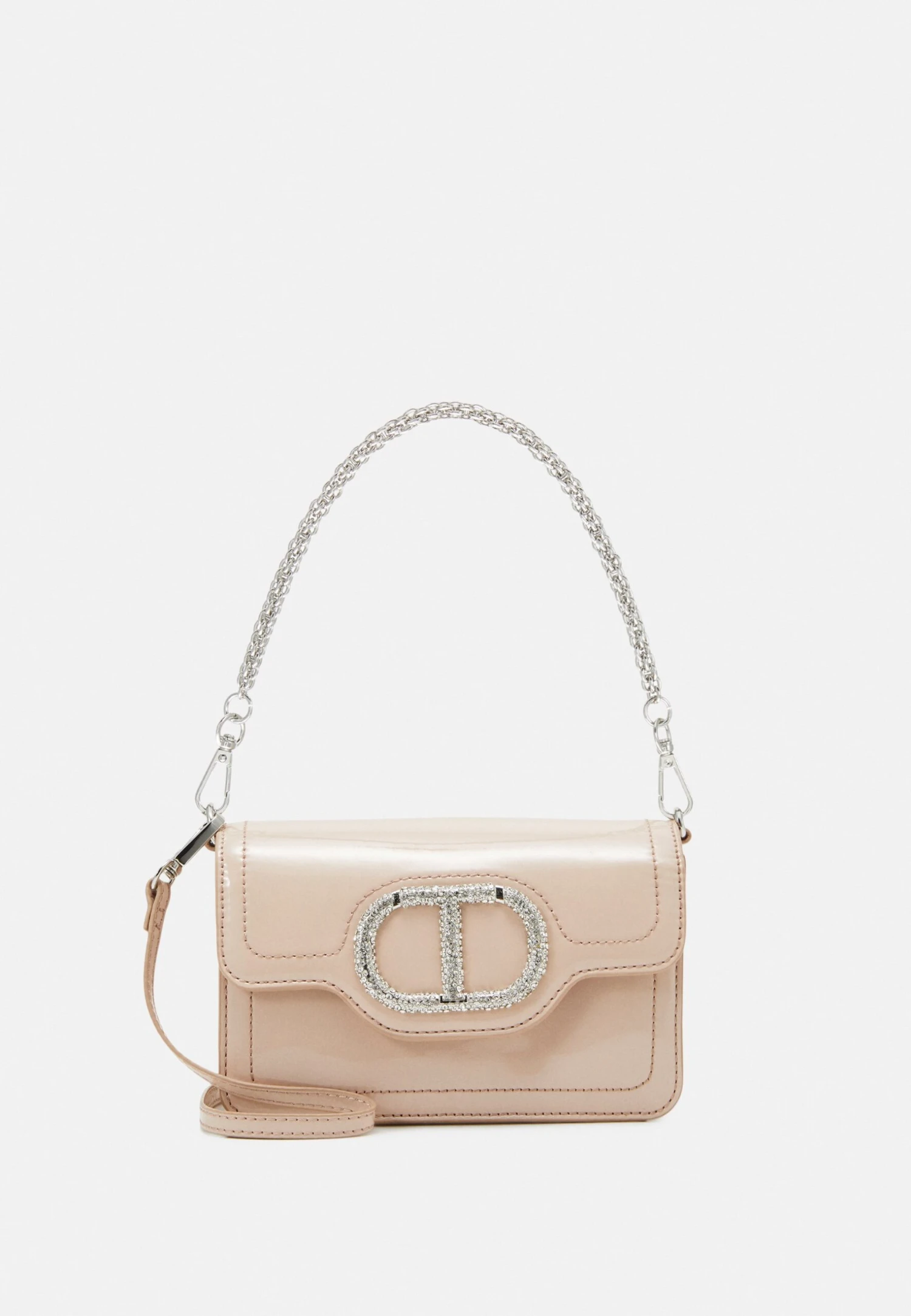 TWINSET Tracolla Patta Dettaglio Oval Strass Vernice - Schoudertas - Iced Coffee 3 TWINSET Tracolla Patta Dettaglio Oval Strass Vernice - Schoudertas - Iced Coffee