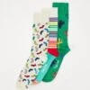 Happy Socks Socks 3 Pack- Sokken - White/Green/Beige