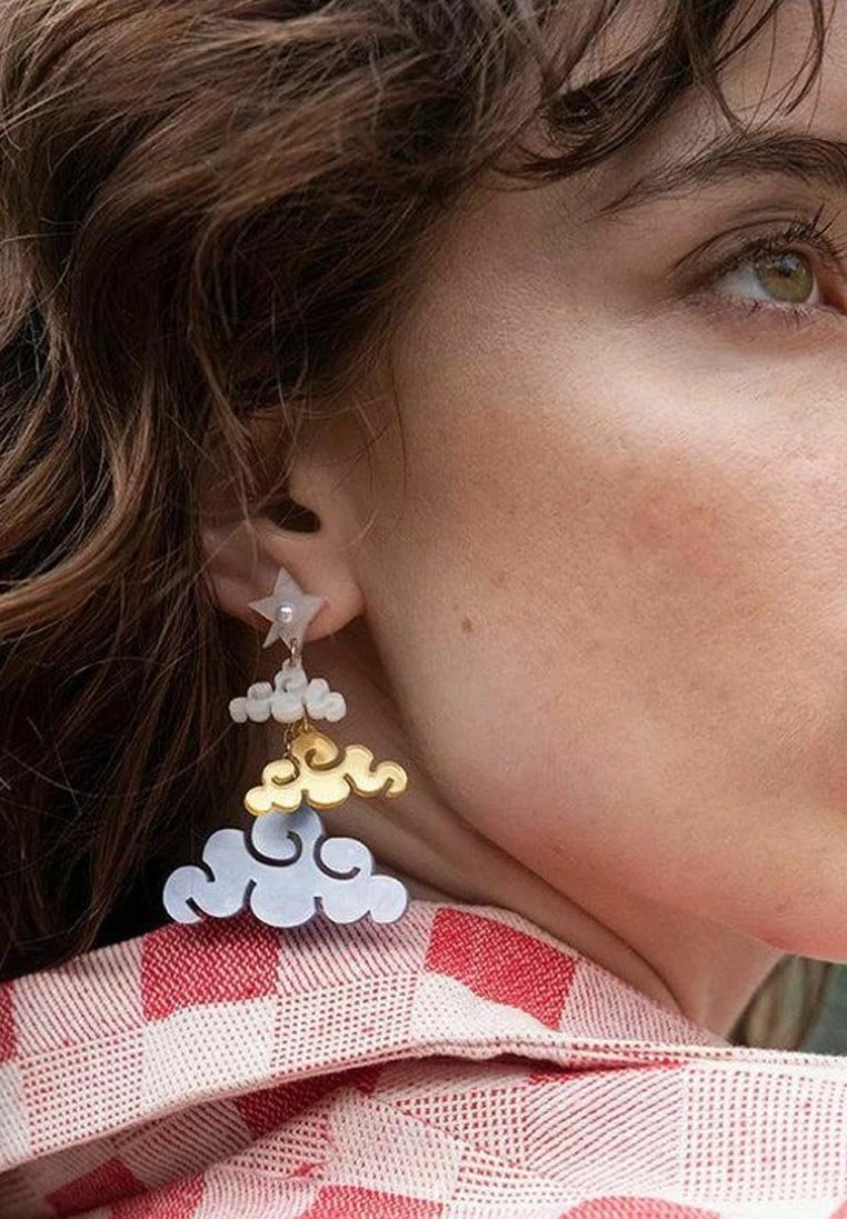 Oorbellen - Gold Pink Purple 3 Oorbellen - Gold Pink Purple