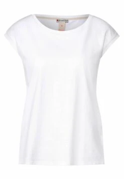 STREET ONE Mit Detail - T-Shirt Basic - Weiß -Mode Kledingwinkel f92c0651da384963a873c42b96c3b7aa