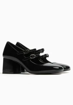 BERSHKA Mary Jane Block Heel - Klassieke Pumps - Black -Mode Kledingwinkel f997e45c3c36422f9b8453b569881b53