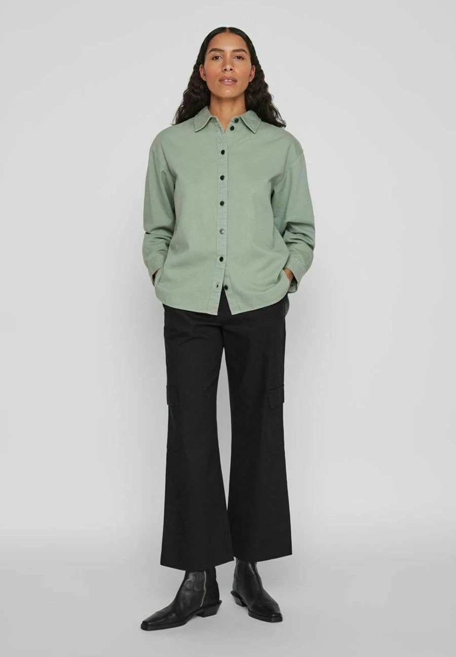Vila Shacket Loose Fit - Spijkerjas - Green Milieu 4 Vila Shacket Loose Fit - Spijkerjas - Green Milieu - Afbeelding 2