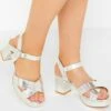 Sandalen Met Plateauzool - Metallic Silver
