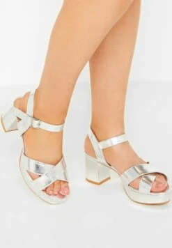 Sandalen Met Plateauzool - Metallic Silver