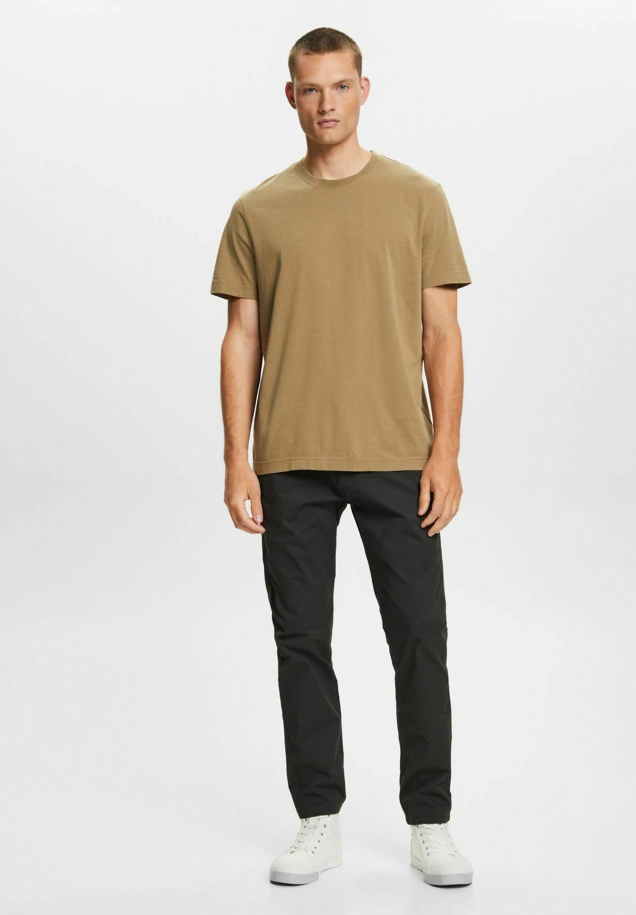 Edc By Esprit Rundhals Aus - T-Shirt Basic - Khaki Green 7 Edc By Esprit Rundhals Aus - T-Shirt Basic - Khaki Green - Afbeelding 5