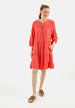 Camel Active Musselin Stufen Mit Knopfleiste - Jurk - Coral 17 Camel Active Musselin Stufen Mit Knopfleiste - Jurk - Coral -Mode Kledingwinkel fb965aa9d6b44af78c25a3b616976131