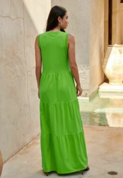 Next Sleeveless Crew Neck Tiered - Maxi-Jurk - Green -Mode Kledingwinkel fd593c84e29549938696817cb1ed80ec