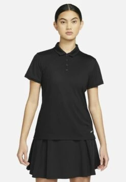 W Nk Dry Fit Victory Ss Sld - Poloshirt - Black/White